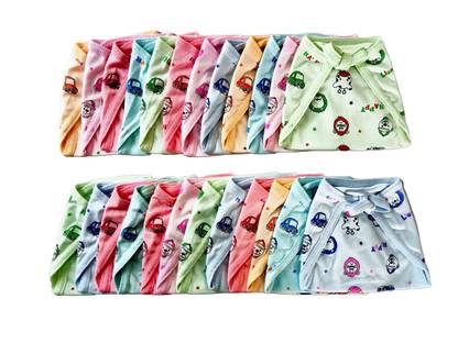 Aldeco Pack of 24 - Baby Hosiery Cotton Langot or Nappy / Reusable & Washable Soft U-Shaped Printed Cloth Langot or Diaper for kids (0-3years) (Set of 24)