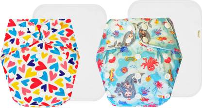 Dumbledo Reusable Eco-Friendly Dry Feel 2 Cloth Diaper With White Pad