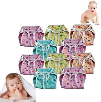 Chirsh New Born Baby Nappies Cotton Reusable Cloth Diapers (0-6 Months)
