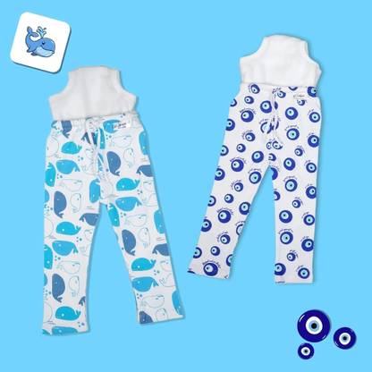 SNUGKINS Potty Training Pajamas for Toddlers,Boys-Girls(1-2 Years)-Pack 2-EvilEye-Whale