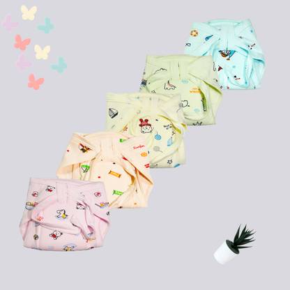 MEGNAM NewBorn Baby Cotton Hosiery Fabric Wide Padded Baby Reusable Nappy Langot