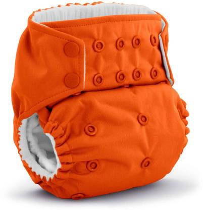 ocean count Reusable Cloth Diaper with Adjustable Snaps & White Insert – Orange (0-3 Years)