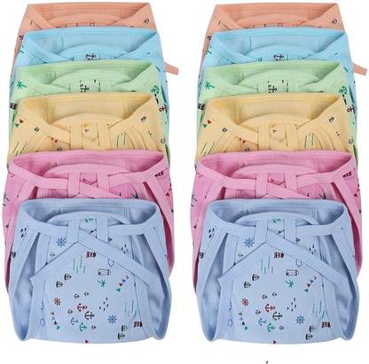 FabSquare New Born Washable Reusable Hosiery Cotton Diapers/Nappy 0-6 Months