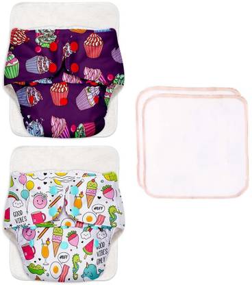 Superbottoms BASIC 2pcs Cloth Diapers with Soakers & 2 Reusable Wipes