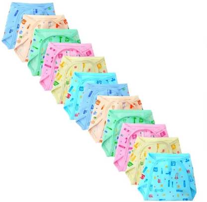 frazix New Born Washable Reusable Hosiery Cotton Diapers 0-6 Month Pack-12