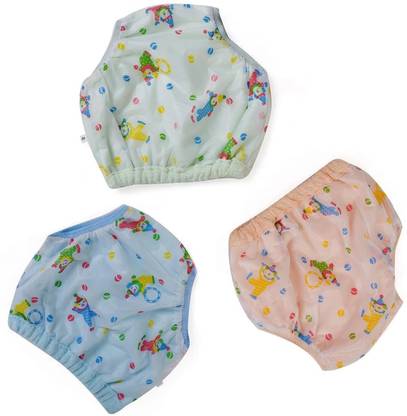 risheeraj Kids Joker Print Plastic PVC Diaper Reusable & Waterproof Panty Padded Baby Nappy Panty Training Pants with Inner Absorbable Cloth & Outer Plastic (3-6 Months, Medium)