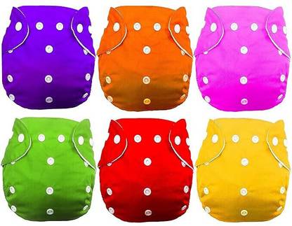 Lapry Baby Reusable 6 Diaper - Soft, Adjustable, Leak-Proof Diaper for Newborns