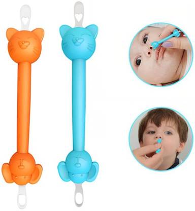 B-Arm Nasal Booger and Ear Cleaner Tool With Removal Heads For Babies -Pack of 2 Manual Nasal Aspirator