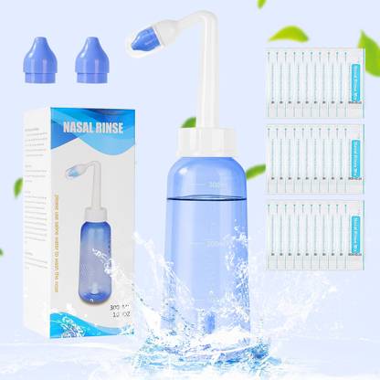 HASTHIP Nasal Rinser Kit for Sinus & Allergy Relief, With 30 Packs Nasal Wash Manual Nasal Aspirator