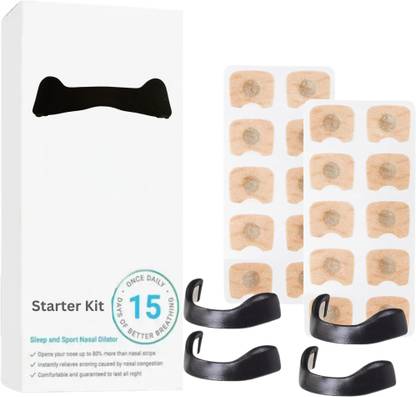 Rumbalton 15-Pack Magnetic Nasal Strips, Nose Dilators Tape, 4 Sizes Magnetic Nose Clips Manual Nasal Aspirator