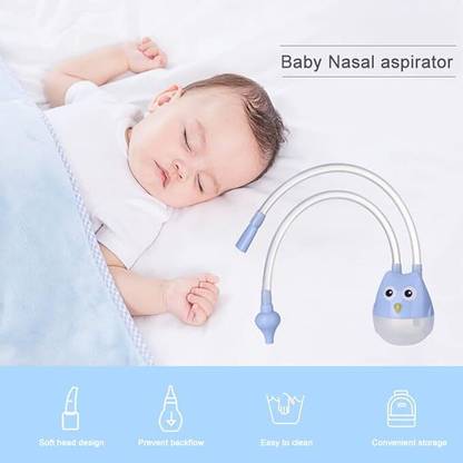 GUCHIGU Baby Nasal Aspirator for Nasal, Nose Cleaning Sucker Suction for Children Newborn Infant Vacuum Suction Manual Nasal Aspirator (Blue, 1 Pc) Manual Nasal Aspirator