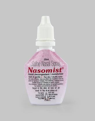 NASOMIST Original Nasal Saline Spray / Drops For Dry & Thick Mucus Caused by Atrophic ; Manual Nasal Aspirator