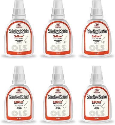 Salinex Nasal Spray, Clears Nasal Congestion, Safe for Kids, (10ml X 6) Manual Nasal Aspirator