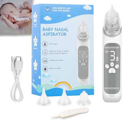 Wiska Electric Baby Nasal Aspirator Sucker and Booger Remover with 3 Levels Suction Battery Operated Nasal Aspirator