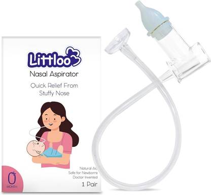 Littloo Baby Nasal Aspirator | Quick Relief from Stuffy Nose with Snotscuker Mechanism Manual Nasal Aspirator