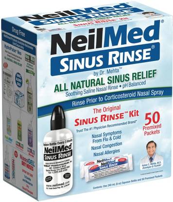 neilmed Sinus Rinse Premixed 50 Sachets Manual Nasal Aspirator
