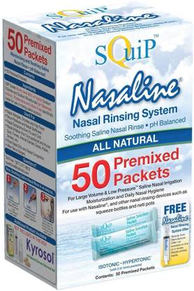 nasaline Salt 50 Pre-Measured Packets Manual Nasal Aspirator
