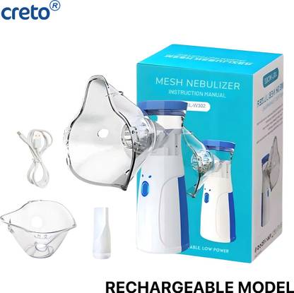 CRETO Rechargeable Mesh Nebulizer for Adults & Kids (Inbuilt Battery) Nebulizer
