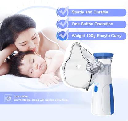 curecheck Portable Mesh Nebulizer Handheld, One Touch Operation, No Noise [RECHARGEABLE] Nebulizer