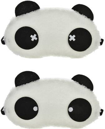 Jonty Round Cross Panda Travel Sleep Cover Blindfold (Pack of 2) Eye Shade