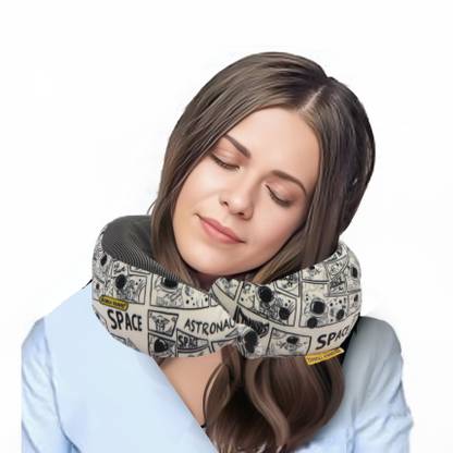ORKA Travel Starc Curve Dot Super Soft Memory Foam U Neck With 3 Adjustable Neck Buttons U Neck Pillow
