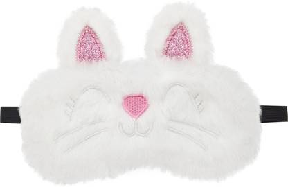 Jenna Fur Cat White Sleeping Eye Mask for Insomnia, Meditation, Puffy Eyes and Dark Circles