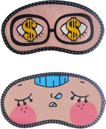 जेन्ना Dollar-Napping Cartoon Face Sleeping Eye Mask (Pack of 2) आई शेड