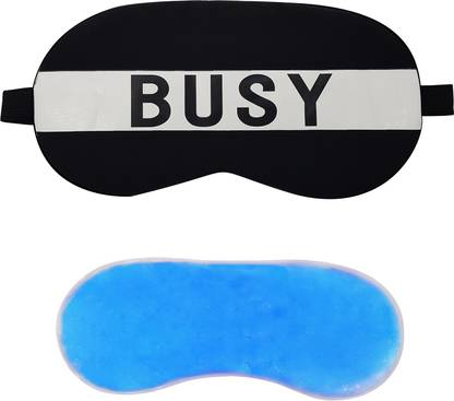 Jenna Sleeping Eye Shade Mask Cover for Insomnia, Meditation, Puffy Eyes and Dark Circles Busy Black With Gel
