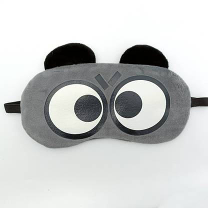 PRASJAL Velvet Cute Big Eye funny cartoon Sleeping Eye Mask Slip Night Sleep Eye White and Gray Super Soft & Smooth Travel Masks for Men Women Girls Boys Kids Eye Shade