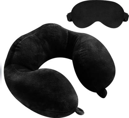 Greeli Premium Travel Neck Pillow Adjustable 360 Degree Neck Support Headrest Airplane Neck Pillow & Eye Shade