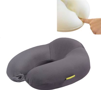 ORKA Travel Memory Foam Spandex Solid High Back U Neck Pillow