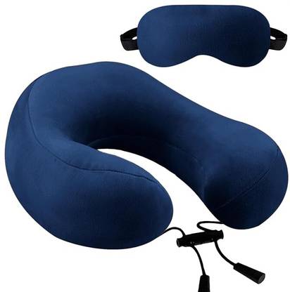 Billebon Super Soft Fiber Filled Neck Pillow for Travel Combo with Premium Eye Mask Neck Pillow & Eye Shade