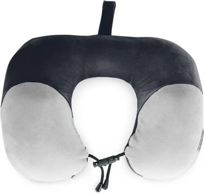 NASHER MILES 100% Memory Foam Travel Neck Pillow,360°Stable Neck Support with Snap-on Button Neck Pillow