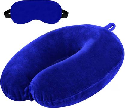 Greeli U-Shaped Micro Fibre Travelling Neck Pillow With Eye Mask, Neck Support Headrest Neck Pillow & Eye Shade