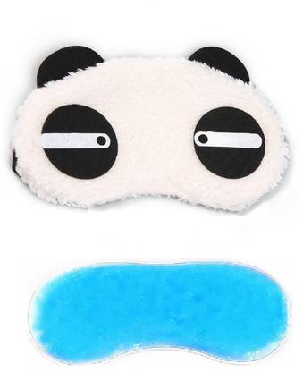Jenna Fur Sleeping Eye Mask for Insomnia, Meditation, Puffy Eyes and Dark Circles Panda Straight