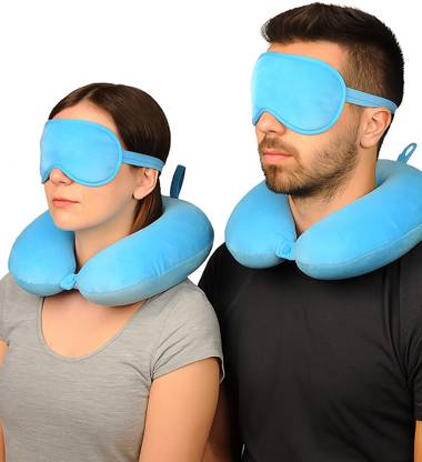 CALYWORK Velvet U-Shaped Travel Neck Pillow With Eye Mask .(COMBO) Neck Pillow