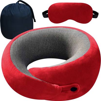 Greeli Memory Foam Travel Neck Pillow Lightweight Comfortable Pillow Combo of Carry Neck Pillow & Eye Shade