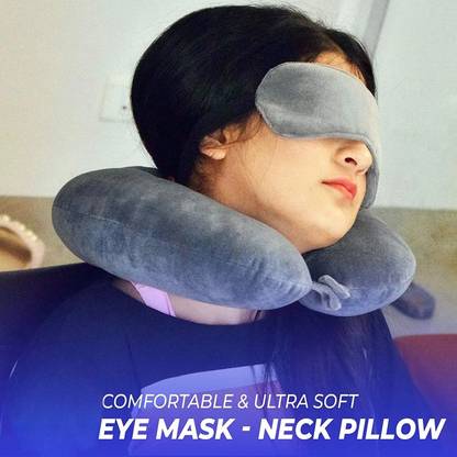 Zexsazone U Shape Neck Pillow travelling headrest, Multipurpose neck rest with Eye mask Neck Pillow