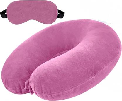 JSR Super Soft Neck Pillow with Matching Eye Mask Combo for Travel in Head Rest Neck Pillow & Eye Shade