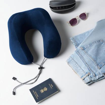 Sleepyhead Contour Shaped Premium Memory Foam Neck Pillow | Travel Pillow (Navy Blue) Neck Pillow