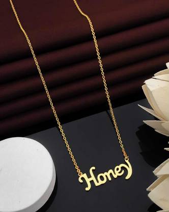 shreeenterprise Honey name Gold-plated Brass Pendant Set