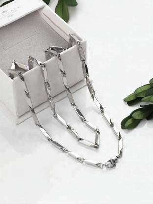 Devora latest stylish Classic Design link for mens and boys 800 Silver Plated Stainless Steel Chain