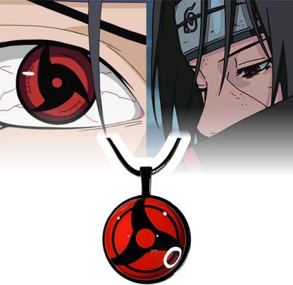 Classic Quirk Naruto Anime Itachi Uchiha Eternal Magekyou Sharingan Eye Pendant Metal Locket Set