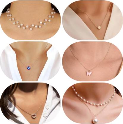 TheSanga combo of 6 bestseller Gold-plated Plated Brass Chain Set
