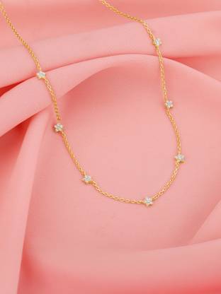 GIVA 925 Silver Anushka Golden Star |Lifetime Plating|6 Month Warranty Zircon Rhodium Plated Sterling Silver Necklace