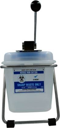 Lexbax Needle Cum Syringe Hub/Injection cutter 2.5litre capacity with Handlepress Pack1 Needle Burner
