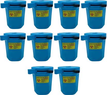 MEDISKY Manual Needle Cutter 500ml Capacity For Health Clinics & Laboratories-Pack of 10 Needle Burner