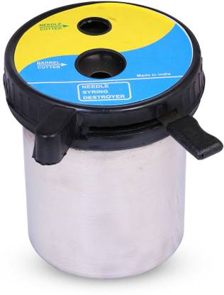 DARSHMOTI Manual Needle Destroyer and Syringe Cutter (Pack of 1, Silver) Needle Burner