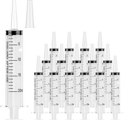 Salco 20ml Syringe for Liquid - Large Plastic Syringes Without for Jello Food 2 Pieces Needle Burner