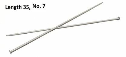 JAKEY Classic Aluminium Knitting Needle Large Size - No 7, Length - 35Cm, Dia - 4.50 Mm, Woolen Artefacts Like Sweaters, Muflers, Caps Etc, Pair of 1 Hand Sewing Needle